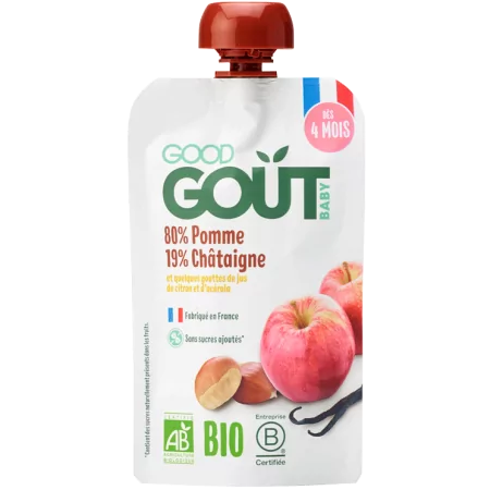 Good Goût Gourde Fruits Pomme Châtaigne Bio 120g - Univers Pharmacie