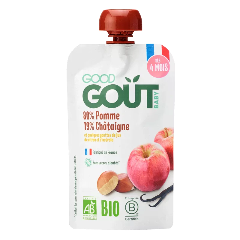 Good Goût Gourde Fruits Pomme Châtaigne Bio 120g - Univers Pharmacie