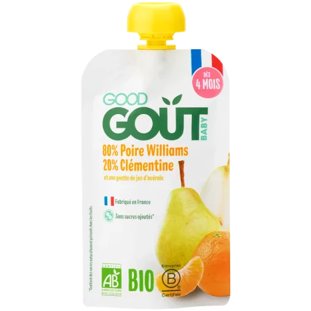 Good Goût Gourde Fruits Poire Clémentine Bio 120g - Univers Pharmacie