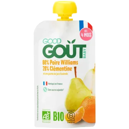Good Goût Gourde Fruits Poire Clémentine Bio 120g - Univers Pharmacie