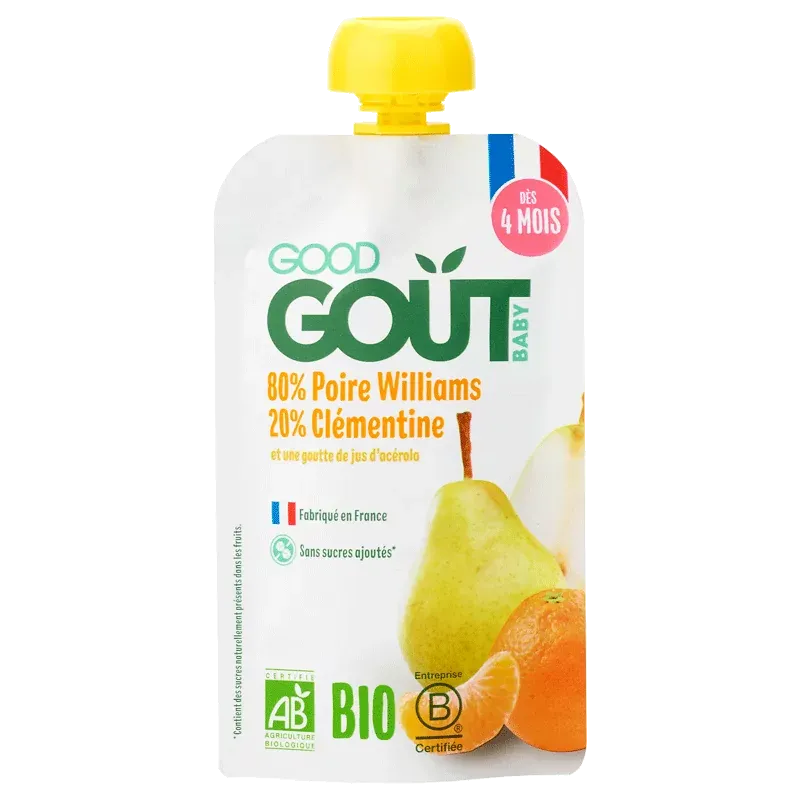 Good Goût Gourde Fruits Poire Clémentine Bio 120g - Univers Pharmacie
