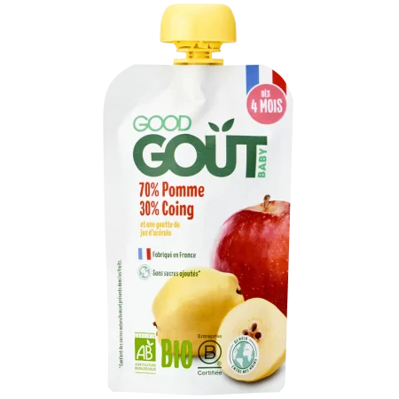 Good Goût Gourde Fruits Pomme Coing Bio 120g - Univers Pharmacie