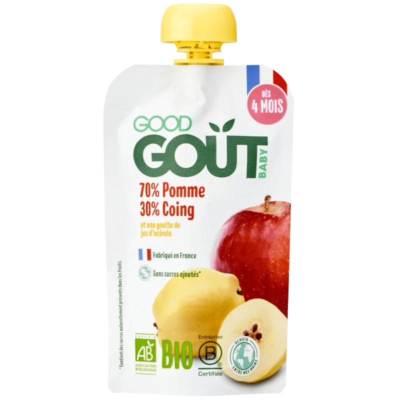 Good Goût Gourde Fruits Pomme Coing Bio 120g - Univers Pharmacie