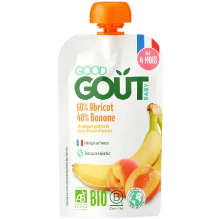 Good Goût Gourde Fruits Banane Abricot Bio 120g - Univers Pharmacie