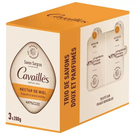 Cavaillès Savon Surgras Nectar de Miel 3X200g - Univers Pharmacie