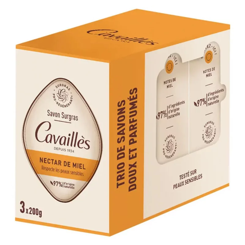 Cavaillès Savon Surgras Nectar de Miel 3X200g - Univers Pharmacie