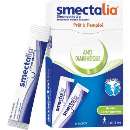 Smectalia Anti Diarrhéique Citron-Menthe 10 sachets - Univers Pharmacie