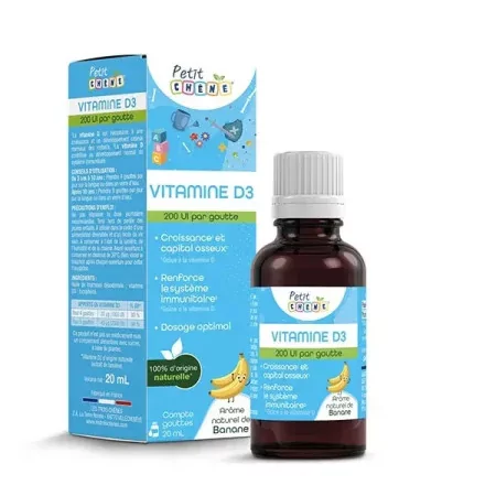 Petit Chêne Vitamine D3 200UI Arôme Banane 20ml - Univers Pharmacie