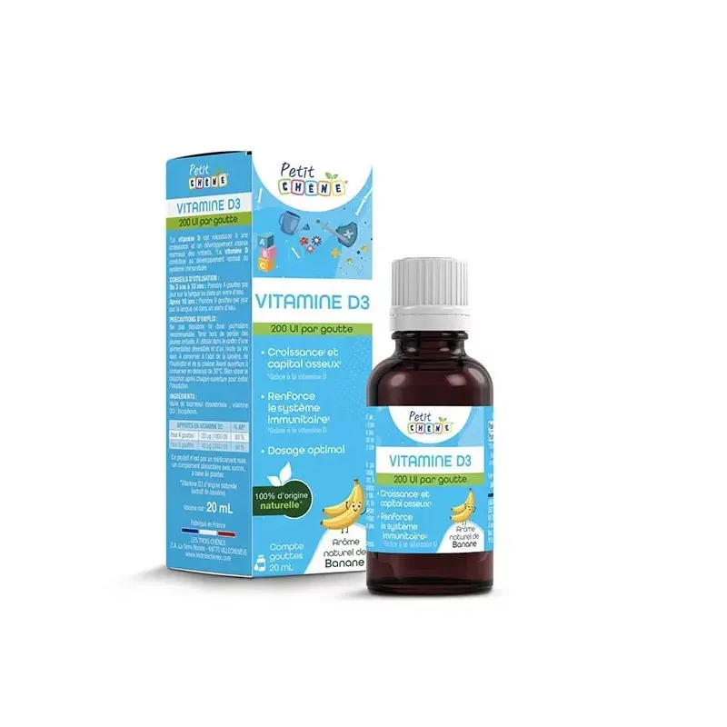 Petit Chêne Vitamine D3 200UI Arôme Banane 20ml - Univers Pharmacie