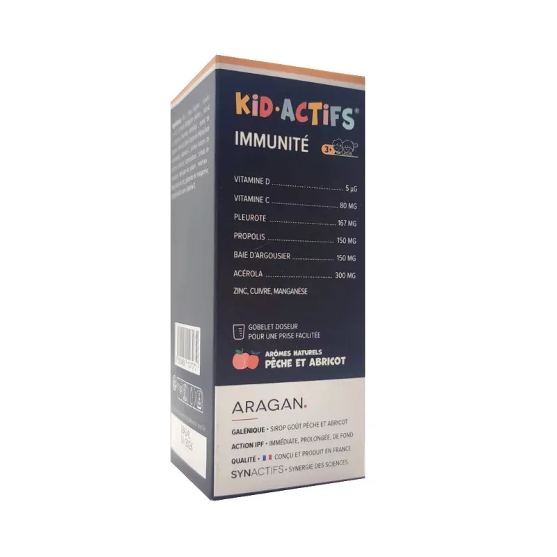 KidActifs Immunité Pêche et Abricot 125ml - Univers Pharmacie