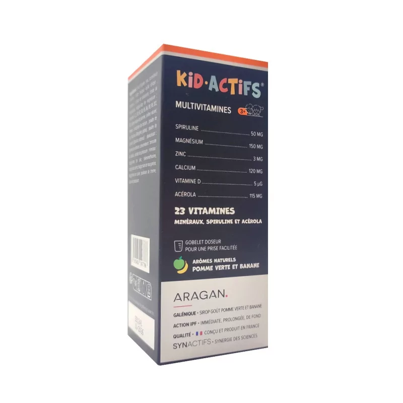 KidActifs Multivitamines Pomme Verte et Banane 125ml - Univers Pharmacie