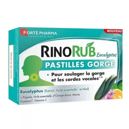 Forté Pharma RinoRub Eucalyptus Pastilles Gorge X20 - Univers Pharmacie