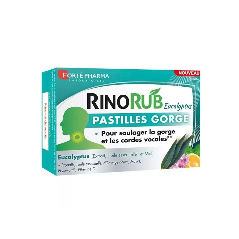 Forté Pharma RinoRub Eucalyptus Pastilles Gorge X20 - Univers Pharmacie