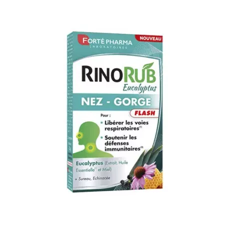 Forté Pharma RinoRub Eucalyptus Nez-Gorge Flash 15 comprimés - Univers Pharmacie