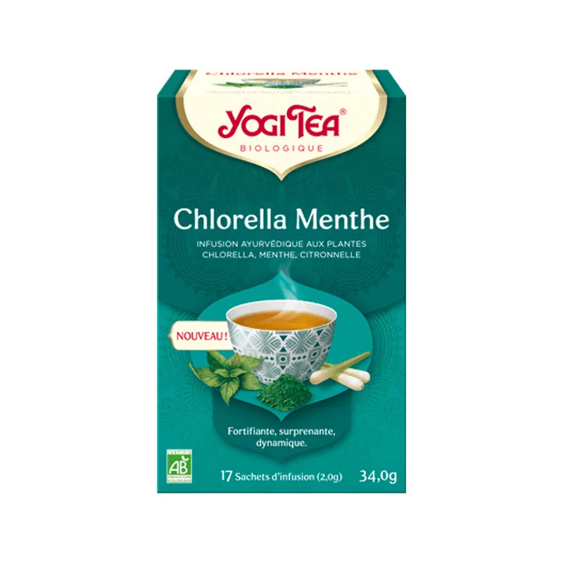 Yogi Tea Chlorella Menthe Infusion Bio 17 sachets - Univers Pharmacie