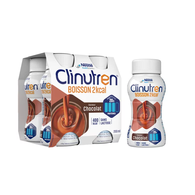 Clinutren Boisson 2kcal Saveur Chocolat 4X200ml - Univers Pharmacie