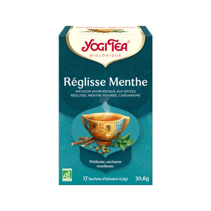 Yogi Tea Réglisse Menthe Infusion Bio 17 sachets - Univers Pharmacie