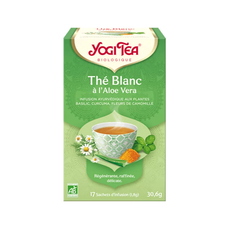 Yogi Tea Thé Blanc à l'Aloe Vera Tisane Bio 17 sachets - Univers Pharmacie