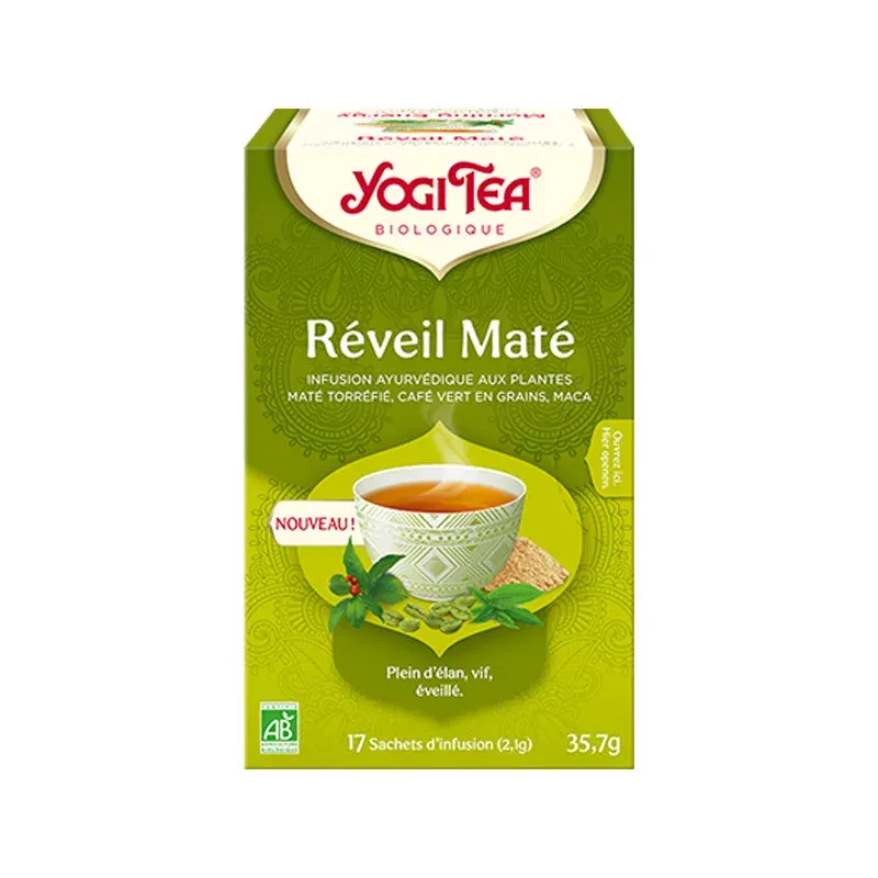Yogi Tea Réveil Maté Infusion Bio 17 sachets - Univers Pharmacie Yogi Tea Réveil Maté Infusion Bio 17 sachets - Univers Pharmacie