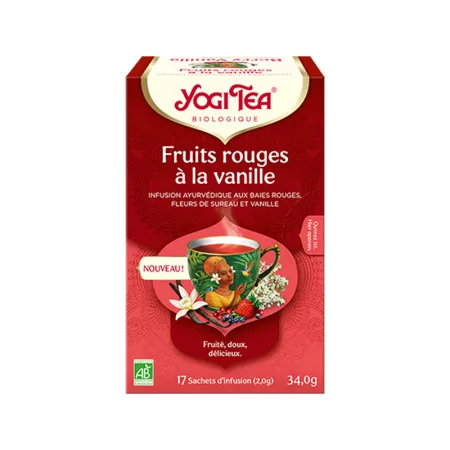 Yogi Tea Fruits Rouges à la Vanille Infusion Bio 17 sachets - Univers Pharmacie