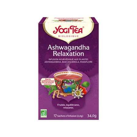 Yogi Tea Ashwagandha Relaxation Infusion Bio 17 sachets - Univers Pharmacie