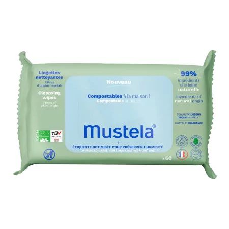 Mustela Bébé Lingettes Nettoyantes X60 - Univers Pharmacie