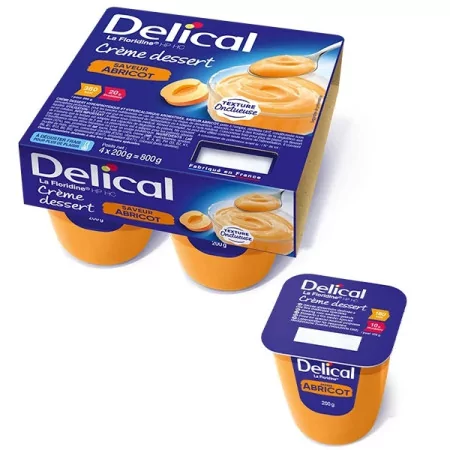 Delical La Floridine HP HC Crème Dessert Saveur Abricot 4X200g - Univers Pharmacie