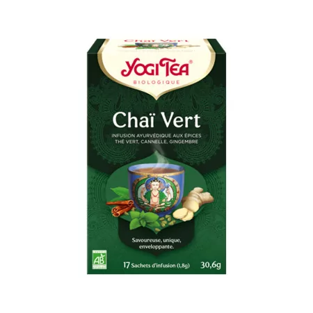 Yogi Tea Chaï Vert Infusion Bio 17 sachets - Univers Pharmacie