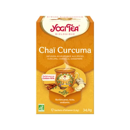 Yogi Tea Chaï Curcuma Infusion Bio 17 sachets - Univers Pharmacie