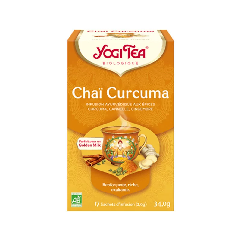 Yogi Tea Chaï Curcuma Infusion Bio 17 sachets - Univers Pharmacie