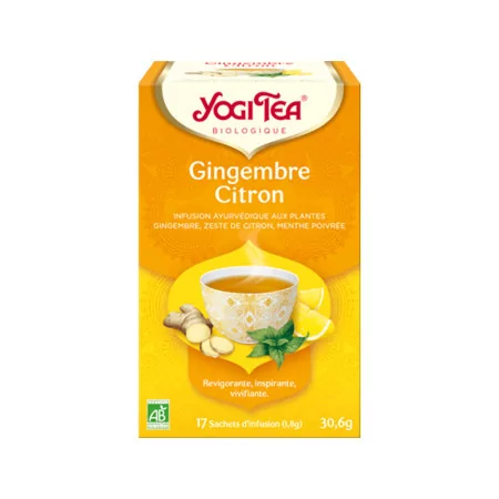 Yogi Tea Gingembre Citron Infusion Bio 17 sachets - Univers Pharmacie