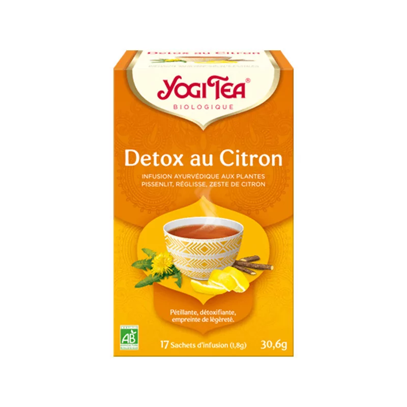 Yogi Tea Detox au Citron Infusion Bio 17 sachets - Univers Pharmacie