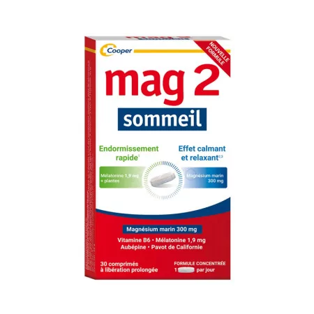 Mag 2 Sommeil Magnésium Marin 30 comprimés - Univers Pharmacie