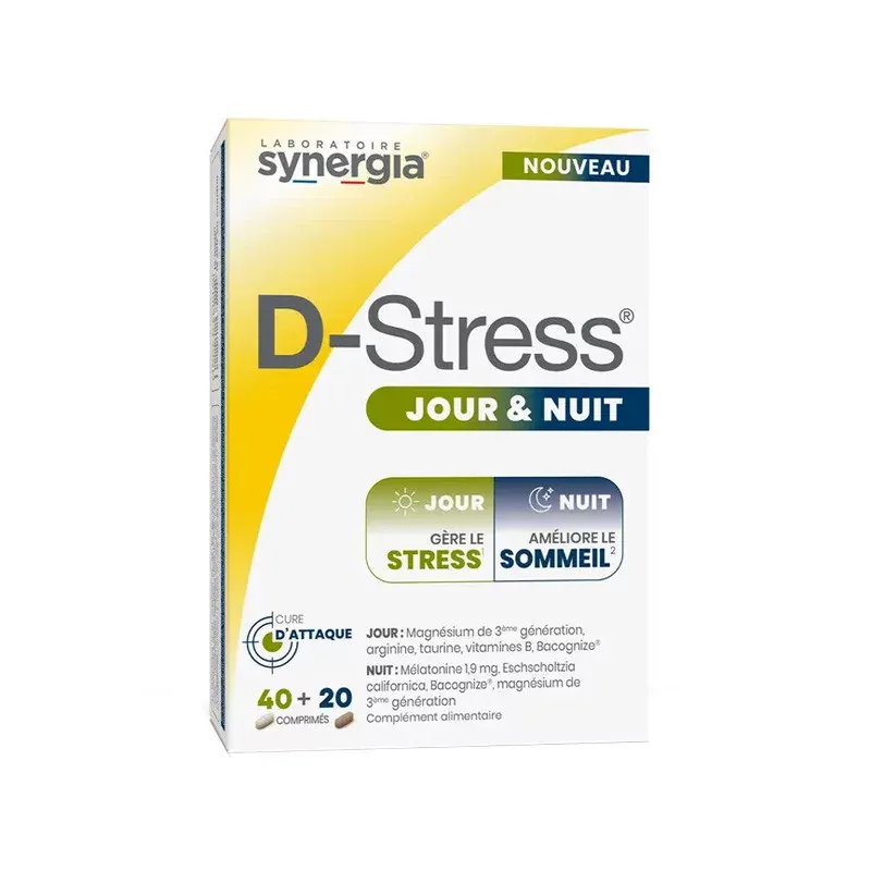 D-Stress Jour & Nuit 40 + 20 comprimés  - Univers Pharmacie