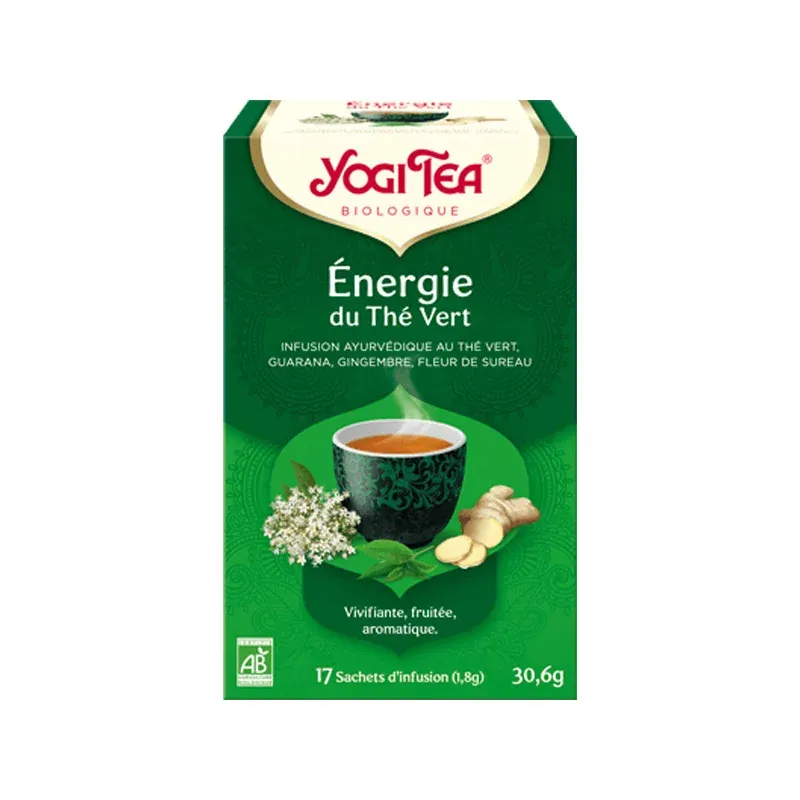 Yogi Tea Energie du Thé Vert Infusion Bio 17 sachets - Univers Pharmacie Yogi Tea Energie du Thé Vert Infusion Bio 17 sachets - Univers Pharmacie