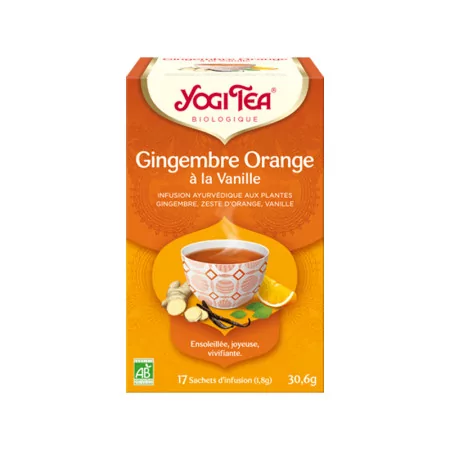 Yogi Tea Gingembre Orange à la Vanille Infusion bio 17 sachets - Univers Pharmacie