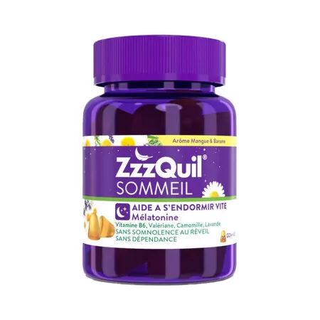 ZzzQuil Sommeil Arôme Mangue Banane 30 gommes - Univers Pharmacie