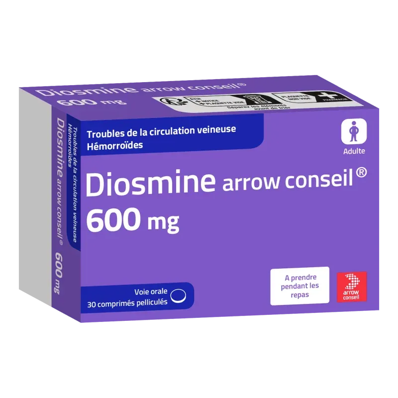 Diosmine Arrow Conseil 600mg 30 comprimés - Univers Pharmacie