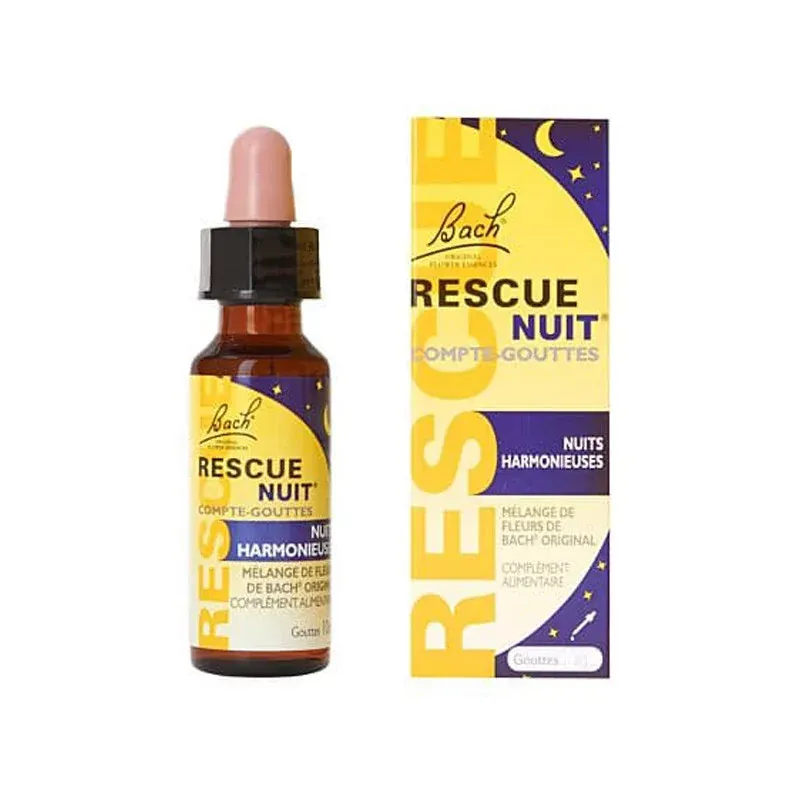 Rescue Nuit Compte-gouttes Fleurs de Bach 20ml - Univers Pharmacie