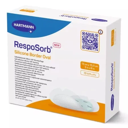 RespoSorb Silicone Border Oval 13X15,5cm 10 pièces - Univers Pharmacie