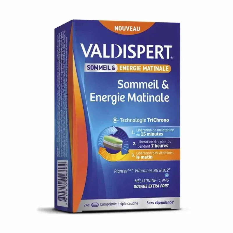 Valdispert Sommeil et Energie Matinale 24 comprimés triple couche - Univers Pharmacie