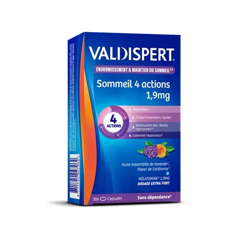 Valdispert Mélatonine 1,9mg 4 Actions 30 capsules - Univers Pharmacie