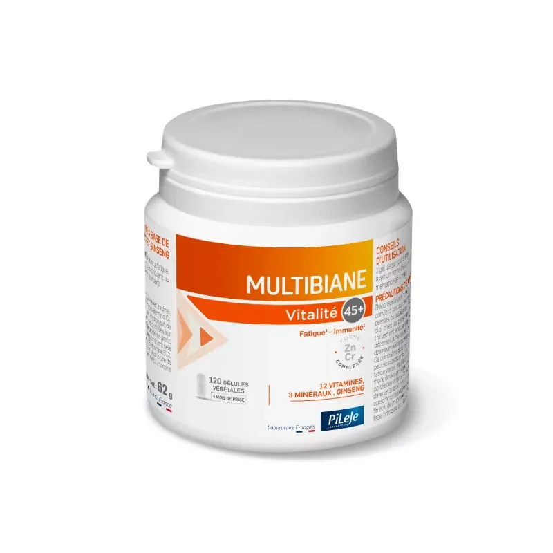 PiLeJe Multibiane Vitalité 45+ 120 gélules - Univers Pharmacie