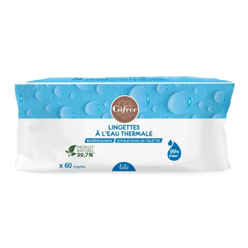 Gifrer Lingettes à l'Eau Thermale Bébé X60 - Univers Pharmacie