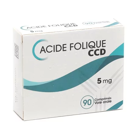 Acide Folique CCD 5mg 90 comprimés - Univers Pharmacie