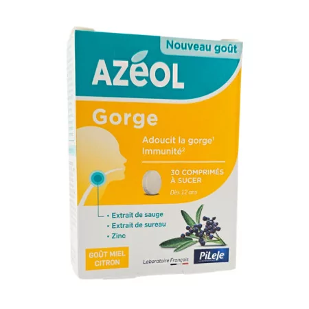 PiLeJe Azéol Gorge Goût Miel Citron 30 comprimés à sucer - Univers Pharmacie