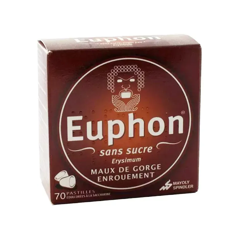 Euphon Erysimum Maux de Gorge Enrouement 70 pastilles sans sucre - Univers Pharmacie