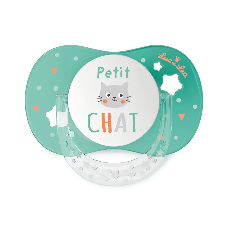 Luc et Léa Sucette Anatomique Petit Chat 18M+ Maman - Univers Pharmacie