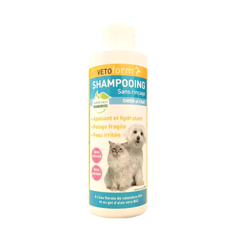 Vetoform Shampooing Sans Rinçage Chien et Chat 200ml - Univers Pharmacie