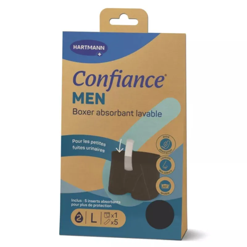 Hartmann Confiance Men Boxer Absorbant Lavable 2 Taille L - Univers Pharmacie
